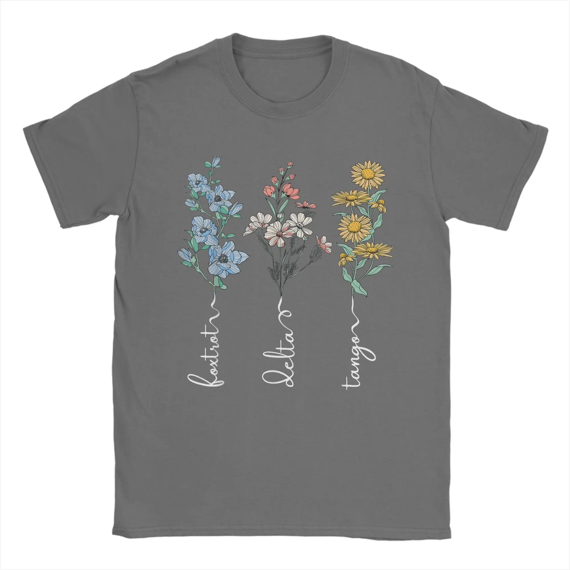 Retro Foxtrots Deltas Tangos Flower FDT Logo T-Shirt Vintage T Shirts Cotton Hippie Tee Shirt For Adult Short-Sleeve Casual Tees